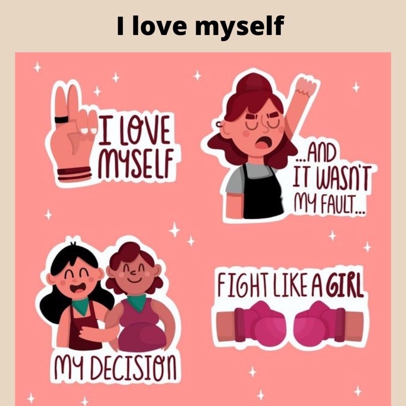 Sticker Self Love Sticker Quotes Sticker Woman Positivity Tumblr Aesthetic Murah