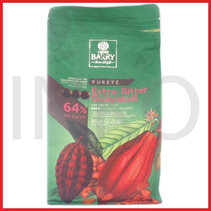 

CACAO BARRY EXTRA BITTER GUAYAQUIL DARK CHOCOLATE COUVERTURE 1KG DC51C1215