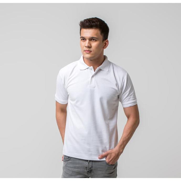 Barang Berkualitas Maxi Soft Polo Shirt Wangki Kaos berkerah Putih lacoste CVC 24s PROMO