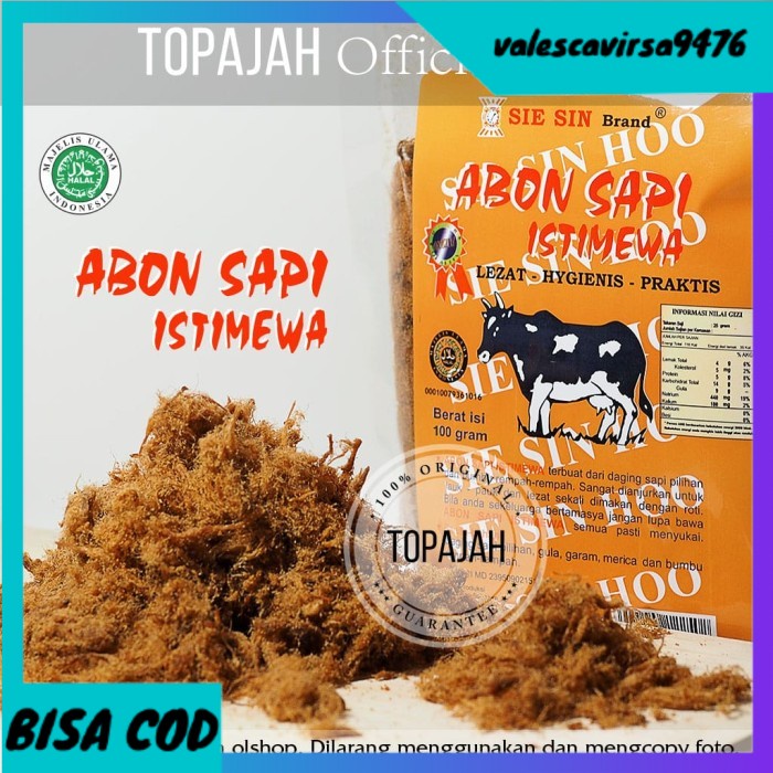 

⭐BISA COD⭐ Abon sapi spesial polos/bawang “SIE SIN” 100gr HALAL - abon polos