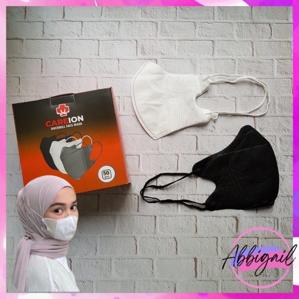 𝘈𝘉𝘎✰ Masker Duckbill Hijab CAREION 3 Ply / Masker Duck bill CAREION Headloop / Masker Hijab Duckbill Earlop isi 50pcs 1029