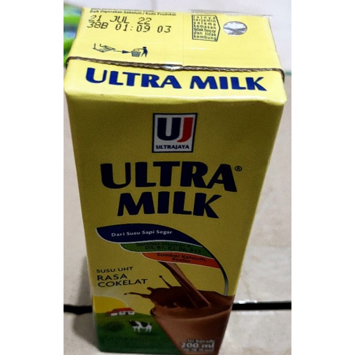 

susu uht ultra milk rasa cokelat susu kotak