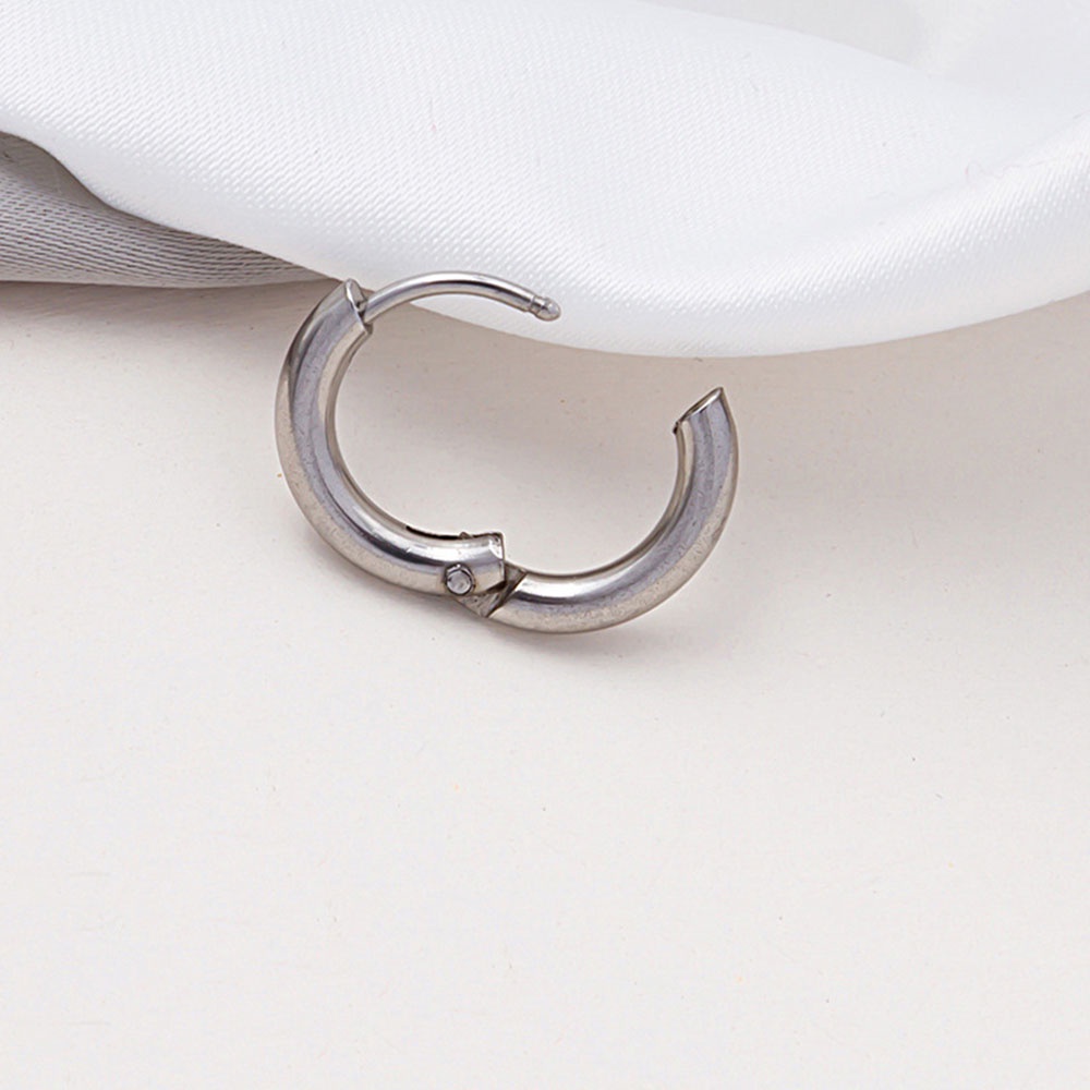 1 Pc Anting Tindik Telinga Bentuk Bulat Kecil Bahan Stainless Steel Untuk Pria Dan Wanita