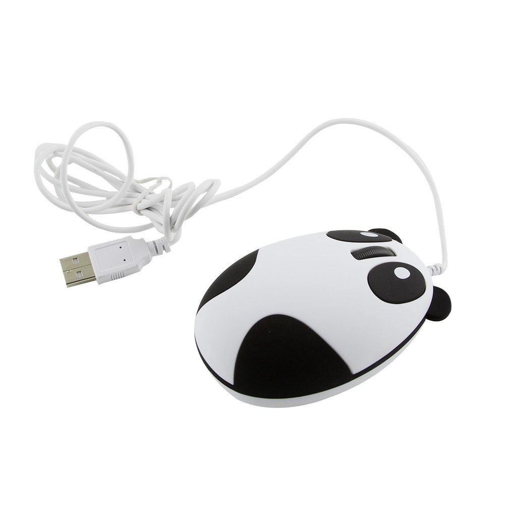 Mouse Gaming Optical 1600 Dpi Bentuk Panda 3d Dengan Kabel Usb Untuk Anak