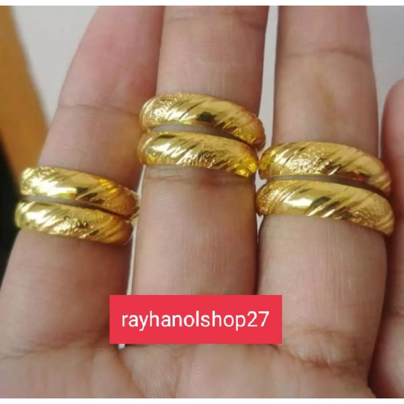 [ BAYAR DITEMPAT ] Cincin siliasih Ukir lapis emas 24k mewah