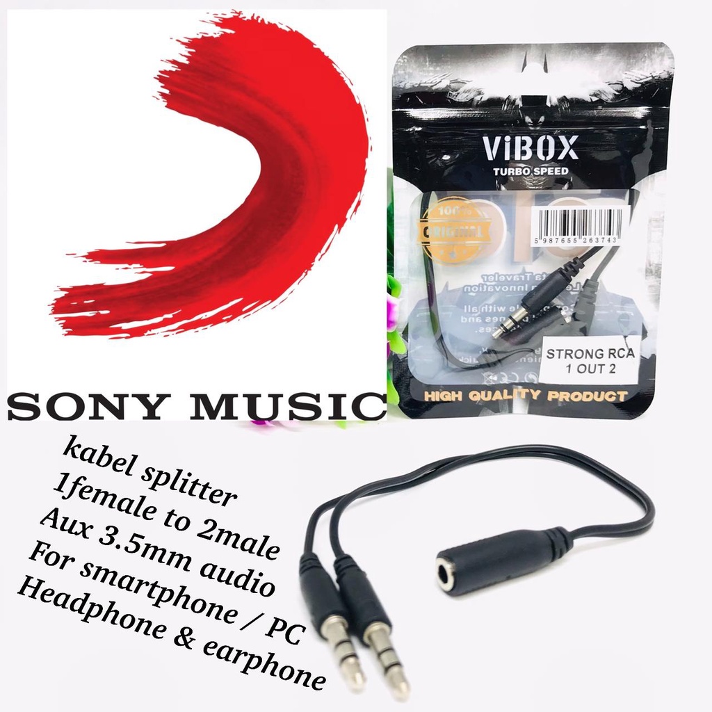 VIBOX KABEL AUDIO AUX 3.5 MM kabel SPLITTER 1 MALE 3.5mm TO 2 FEMALE &amp; 1FEMALE TO 2MALE