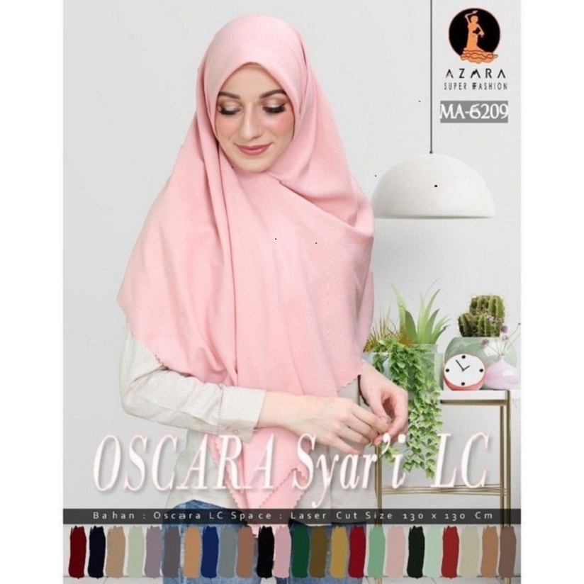 HIJAB SEGIEMPAT SYARI OSKARA BY AZARA VOAL LASER LC 130 X 130 CM JILBAB UKURAN JUMBO SEGI EMPAT HARGA GROSIR