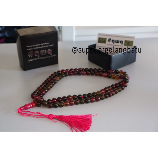 tasbih batu BURGUNDY QUARTZ 10mm 99 butir premium tasbeh AKIK alam aksesoris bahan fashion supplier