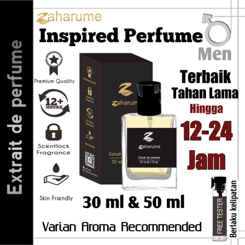 Zaharume Parfum Pria Tahan Lama Best Seller Parfum Inspired Terbaik | Parfum Laki-Laki | Extrait