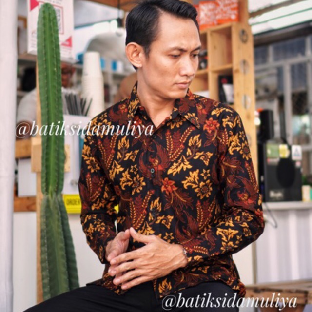 Sidamuliya Batik Kemeja Pria Slimfit Premium Daksayini Lengan Panjang