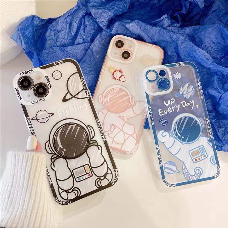 Soft Case Transparan Desain Spaceman Untuk IPhone 13 13pro 12promax SE2 2020 11 Pro MAX 6S 7 8 Plus XS XR