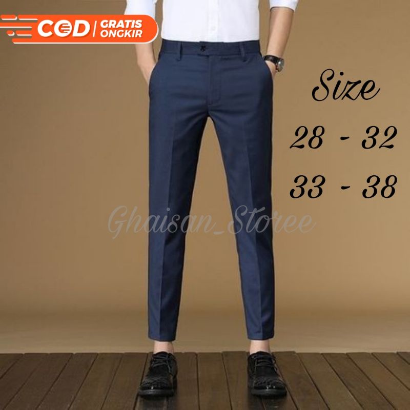 CELANA FORMAL PRIA SLIM FIT | CELANA KERJA SLIM FIT | CELANA BAHAN PRIA DEWASA