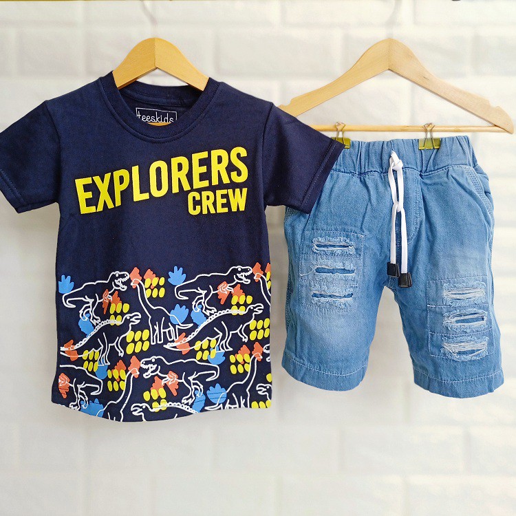 SETELAN ANAK LAKI DINO CELANA PENDEK DENIM 1 TAHUN 9 SETELAN ANAK LAKI DINO CELANA PENDEK DENIM 1 TAHUN 9