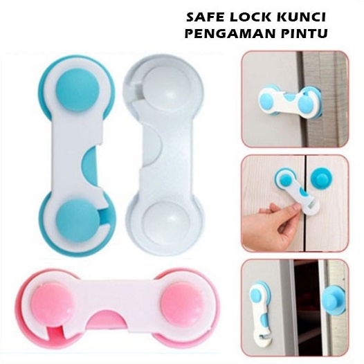 Pengaman Laci Lemari Safe Lock Pengait Pintu Penahan Kulkas Pengunci Furniture Pelindung Bayi Baby Safety Lock BS