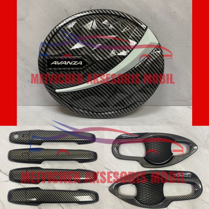 OUTER HANDLE DAN TANK COVER ALL NEW AVANZA 2021 - 2023 CARBON PUTIH