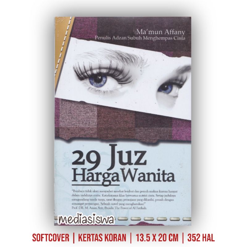 Novel Remaja / Novell Islami / Novel 29 Juz Harga Wanita - Ma'mun Affany Original