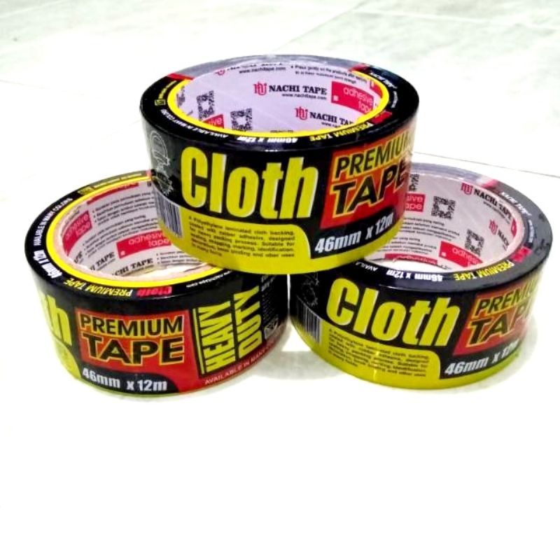 

Lakban cloth Kain Hitam Isolasi Tape Nachi 2" x 12 meter (35mm 46mm x 12 meter)
