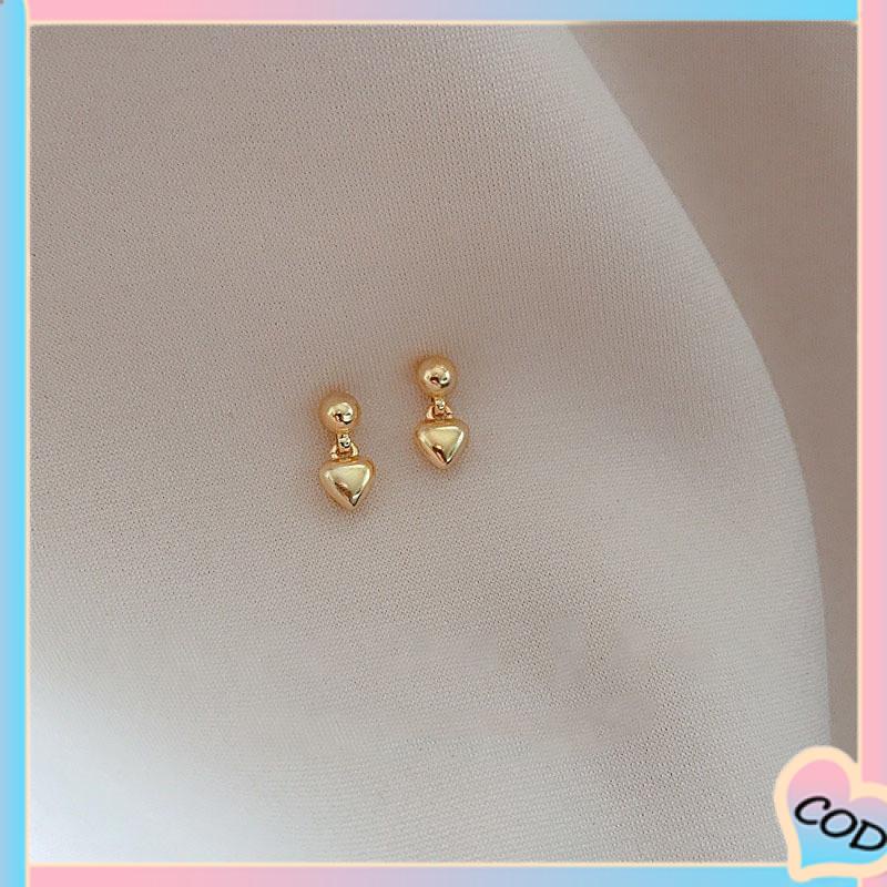 COD❤️ Anting Cinta Kecil Tetesan Air Kecil Berbentuk Hati Desain Niche Anting Sederhana Kelas Atas-A.one