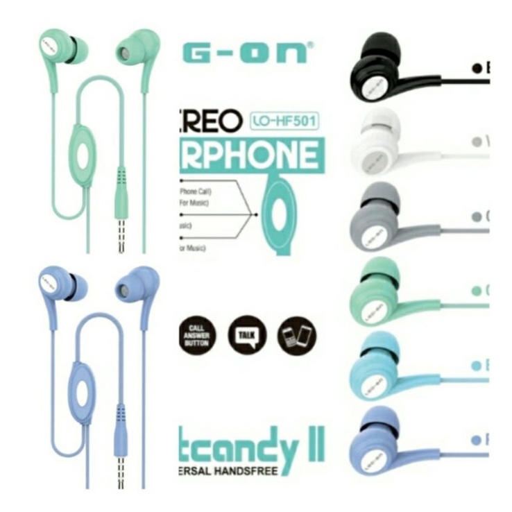 LOG-ON LO-HF-501 SOFT CANDY ll Headset Extra Bass Stereo Earphone Macaron HF LO 501