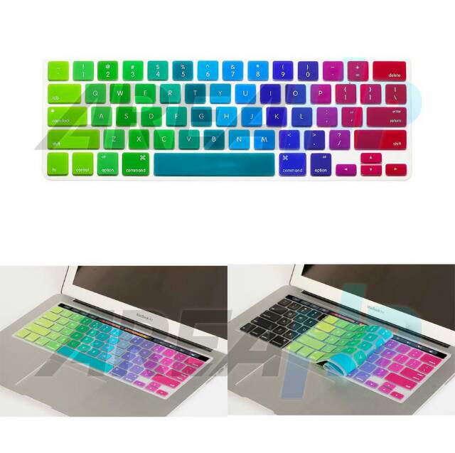 Keyboard Colorful Rainbow Pelangi Warna Warni Cover Protector Penutup Pelindung Macbook Pro Touch Bar 13,3 Inch