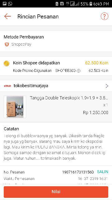 Tangga Double Teleskopik 1.9+1.9 = 3.8 M Telescopic Mollar