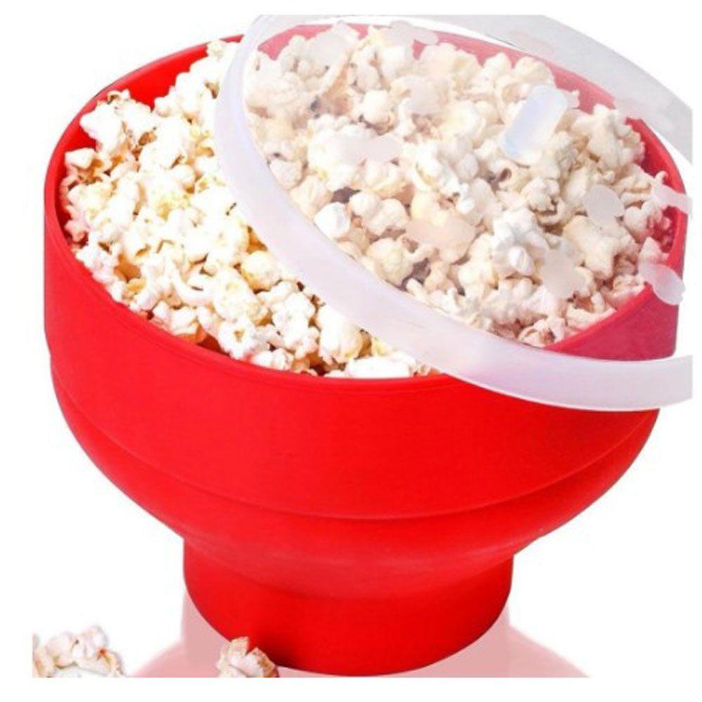 Top Silicone Popcorn Bowl Wadah Ember Masak Sehat Microwave Popcorn Maker