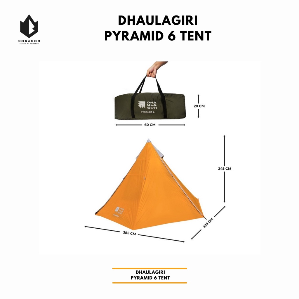 Tenda Camping Dhaulagiri Pyramid Kapasitas 6 Person - Tenda Kemping Kemah Double Layer