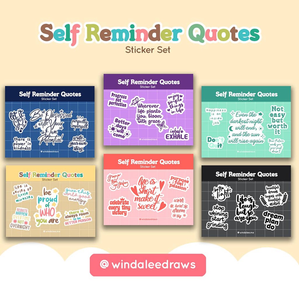 

WINDA LEE Self Reminder Quotes Sticker Sheet / Stiker