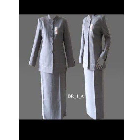 setelan blazer Pemda pdh dinas guru PNS abu abu wanita