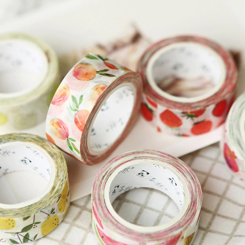 

Best IMPORT 1 PC Size 1.5cm * 7m Adorable Kawaii Fruit Design Masking Washi Tape DIY Decorative