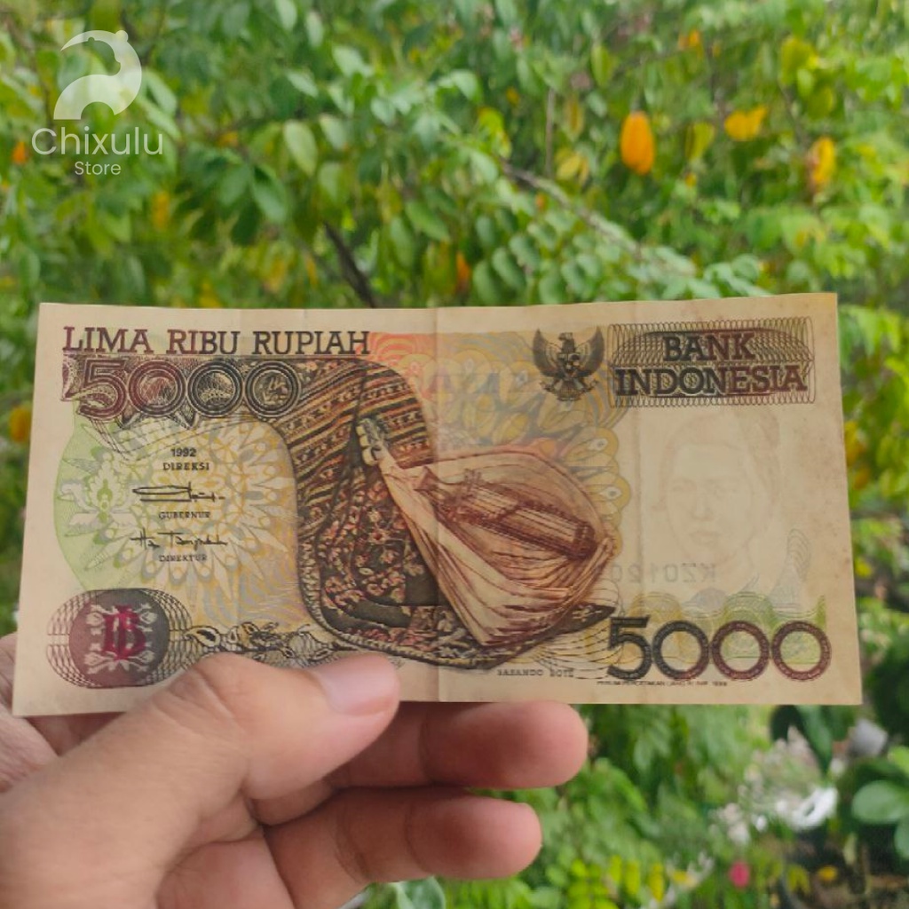 Uang Kertas Kuno Rp 5.000 Sasando Rote Tahun 1992 | Uang Lama Indonesia