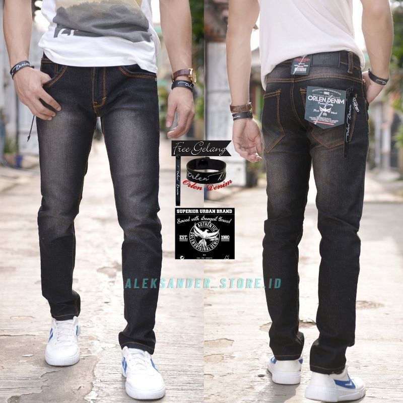 Celana Jeans Panjang Pria Skinny Denim Stretch ORLEN DENIM
