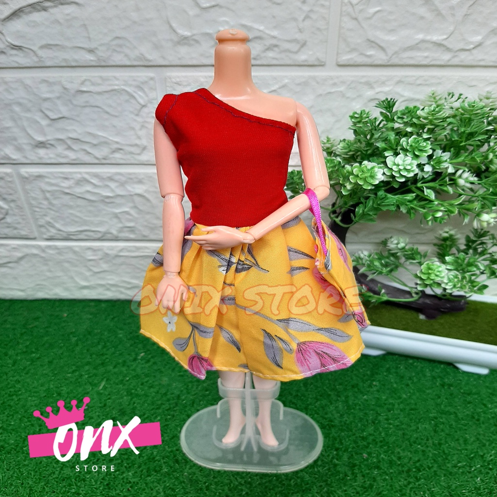 GAUN BERBIE MUERAH BAJU BERBIE CANTIK DRESS MAINAN BERBIE