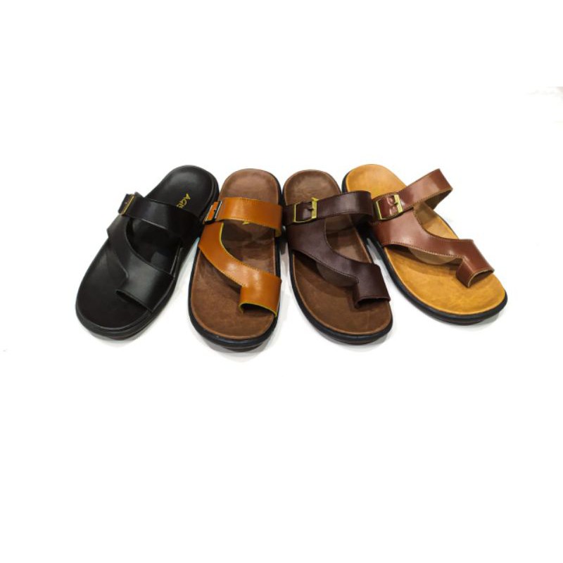 sandal kulit pria model capit jempol