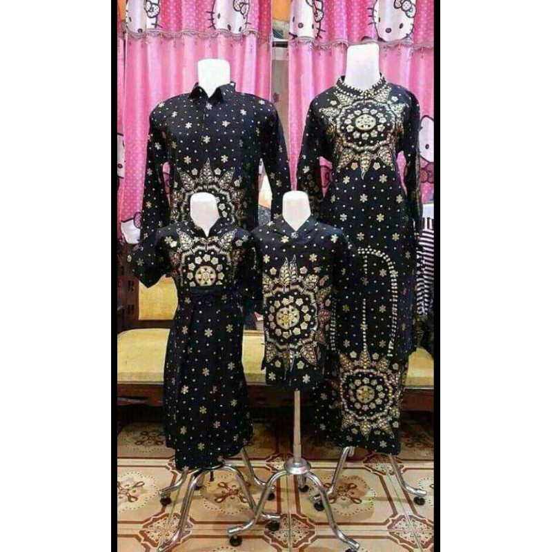 Batik couple keluarga perada matahari hitam