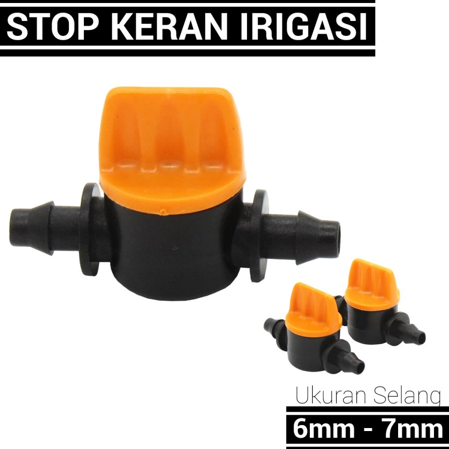 mini stop kran irigasi selang 6mm 7mm drip hose