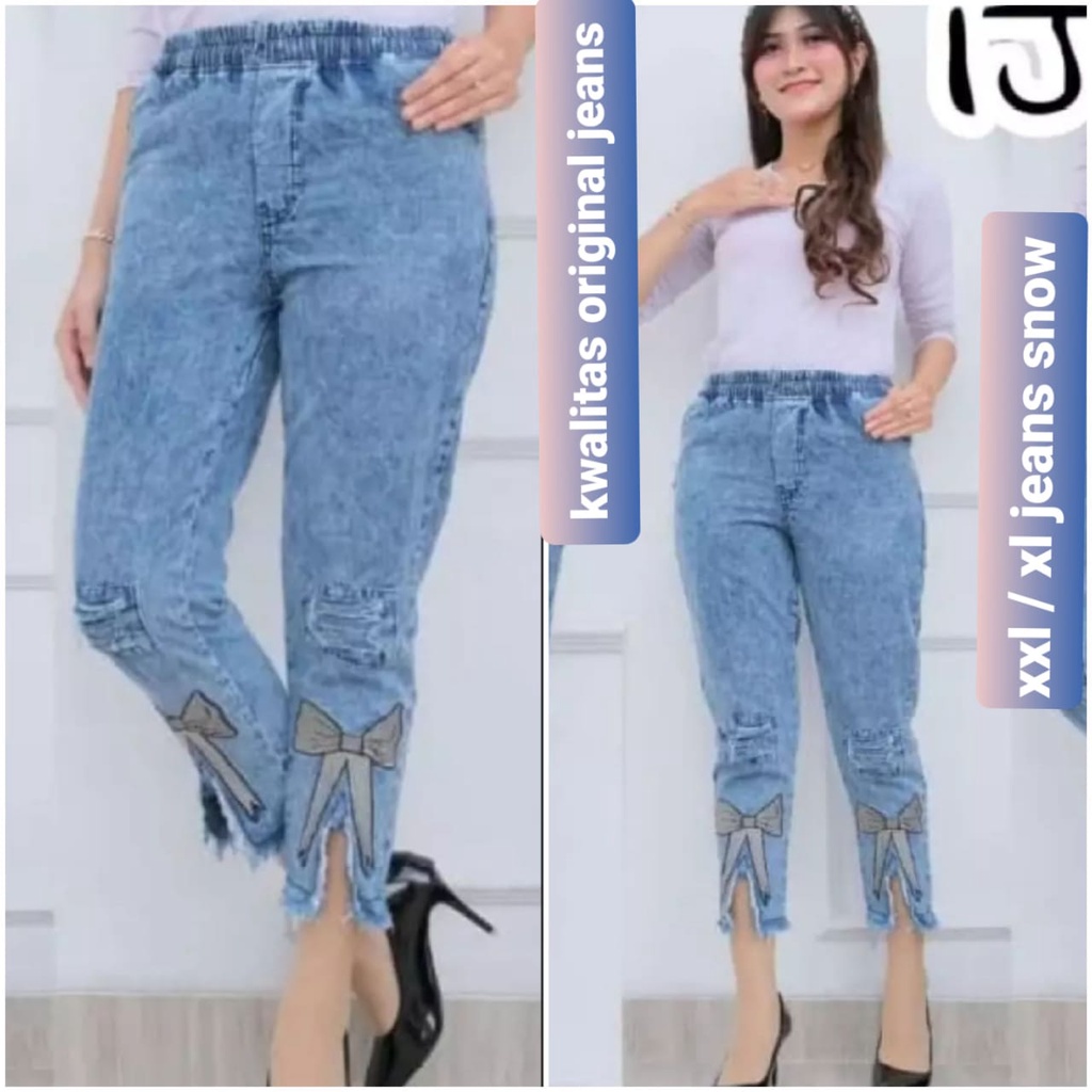 CELANA JINS WANITA TERBARU BAGGY JEANS TERLARIS KEKINIAN BRANDED KULOT CULLOTE HARUKA ALLSIZE TERMURAH  bordir korean karet best seller