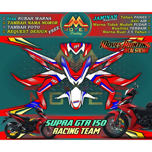 Decal supra GTR150 sticker supra GTR150 decal sticker motor sticker honda GTR150 fulbody motip keren
