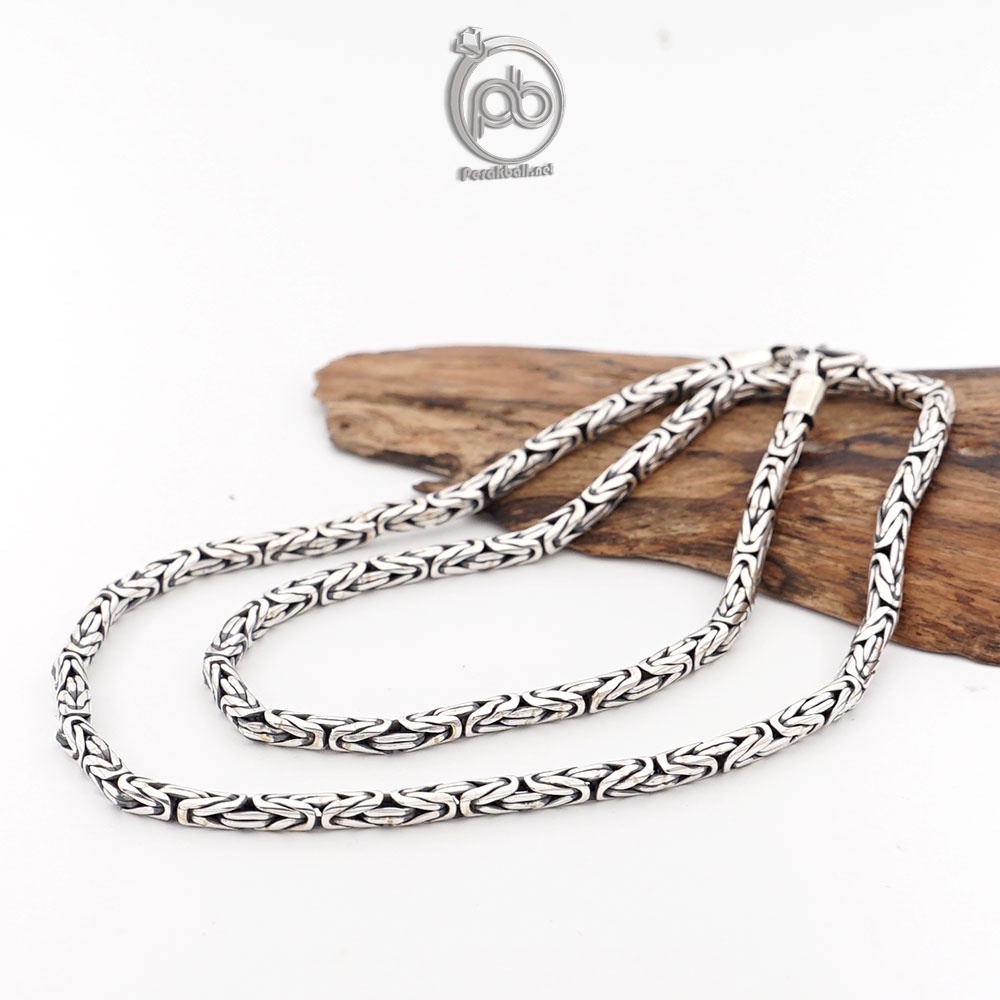 Kalung Pria Perak Asli Silver 925 Motif Borobudur