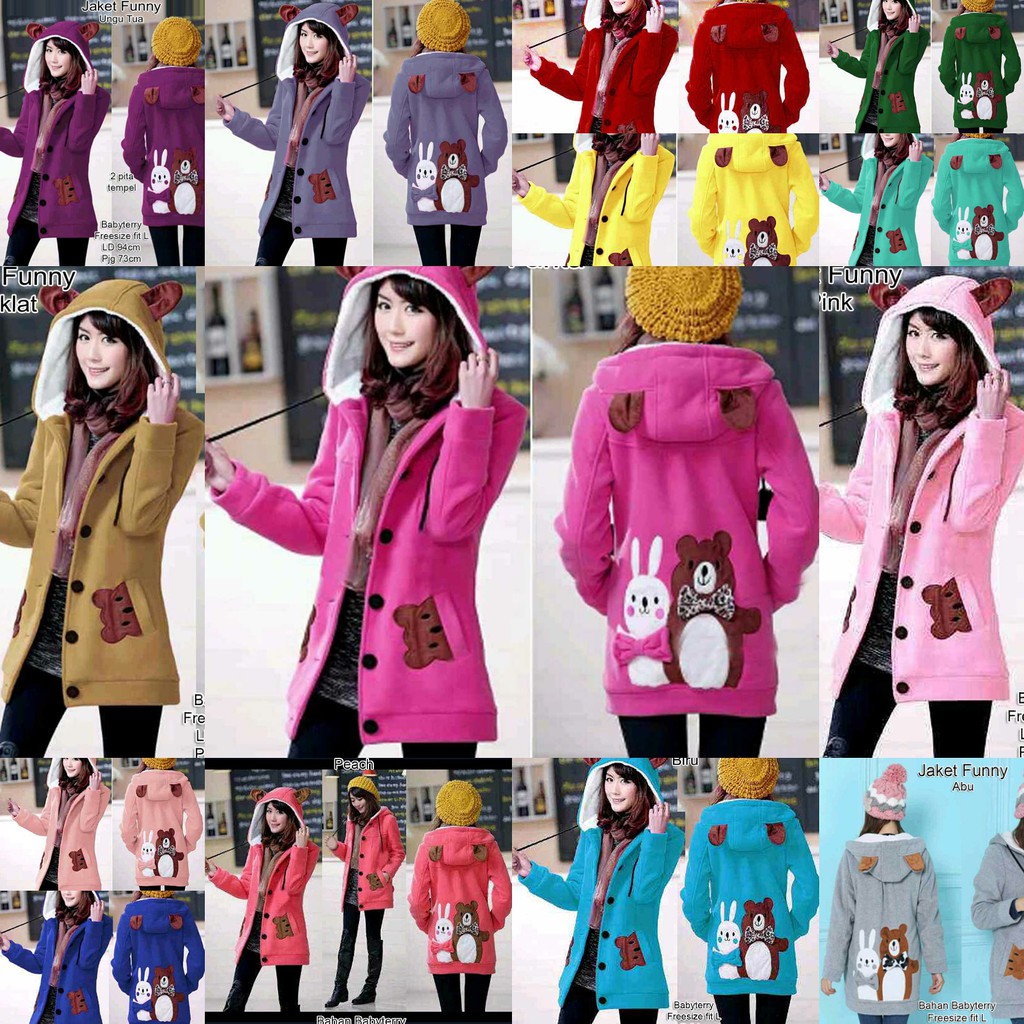 BPS COD Jaket  Cewek FUNNY Bear mantel wanita  hodie hoodie 