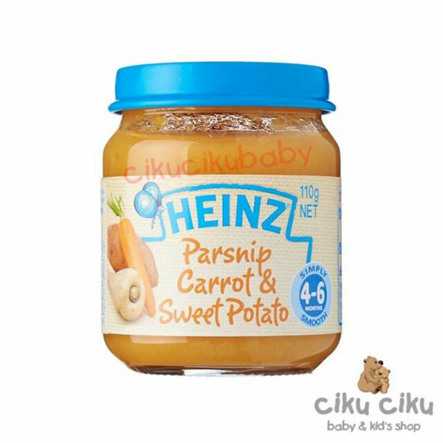 

Heinz Parsnip, carrot & Sweet Potato 110gr