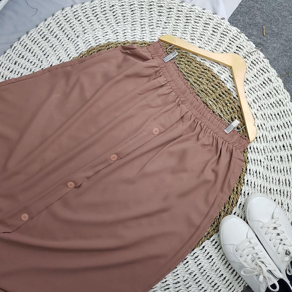 ROK SUPER JUMBO 100KG KE ATAS BUTTONSKIRT BIGSIZE - BISA COD - BUMIL - BAHAM ADEM GAK NERAWANG-5