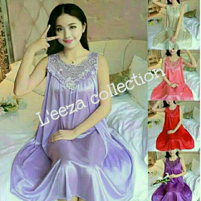 Daster satin renda Big size