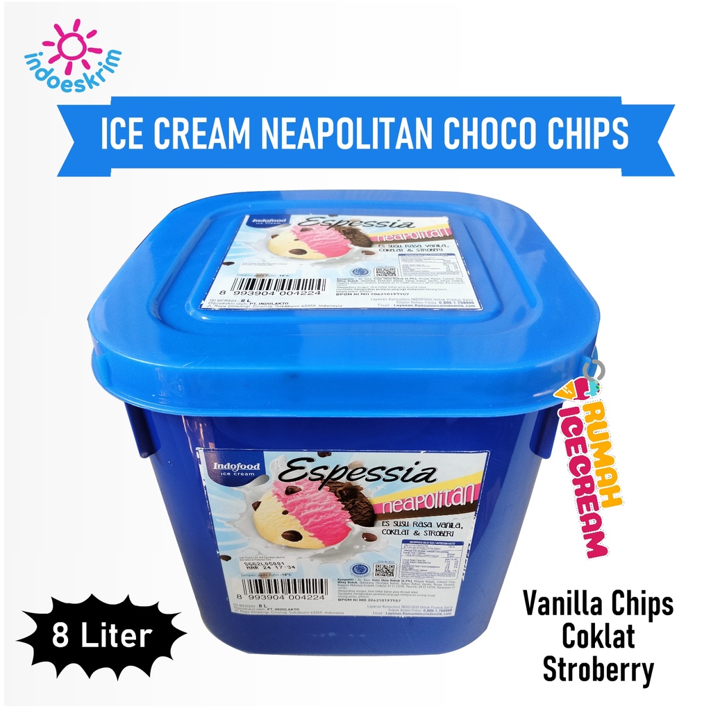 

Ice Cream IndoEskrim 8L Neapolitan Chocochips