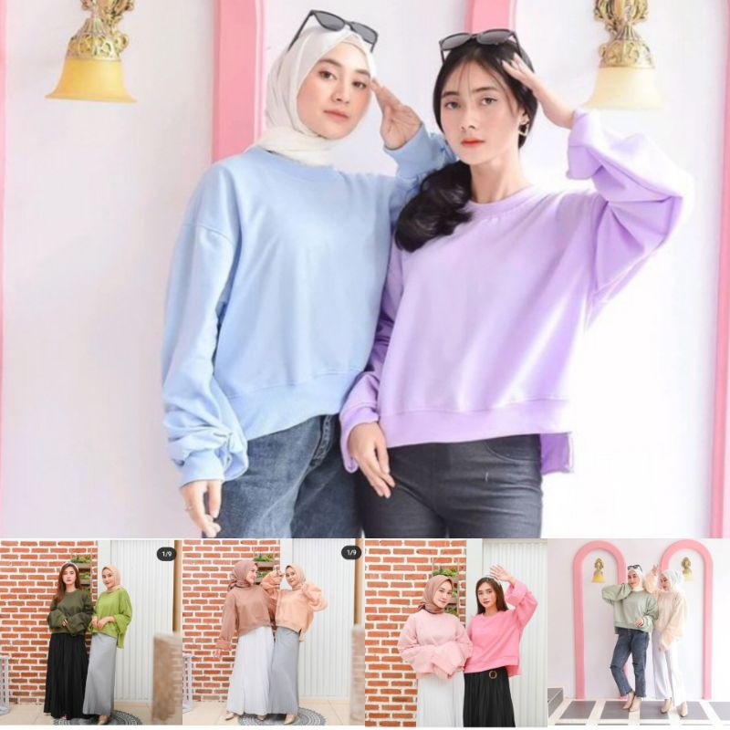 Sweater Oversize Wanita/Pakaian Wanita kawai oversize / Sweater Polos wanita