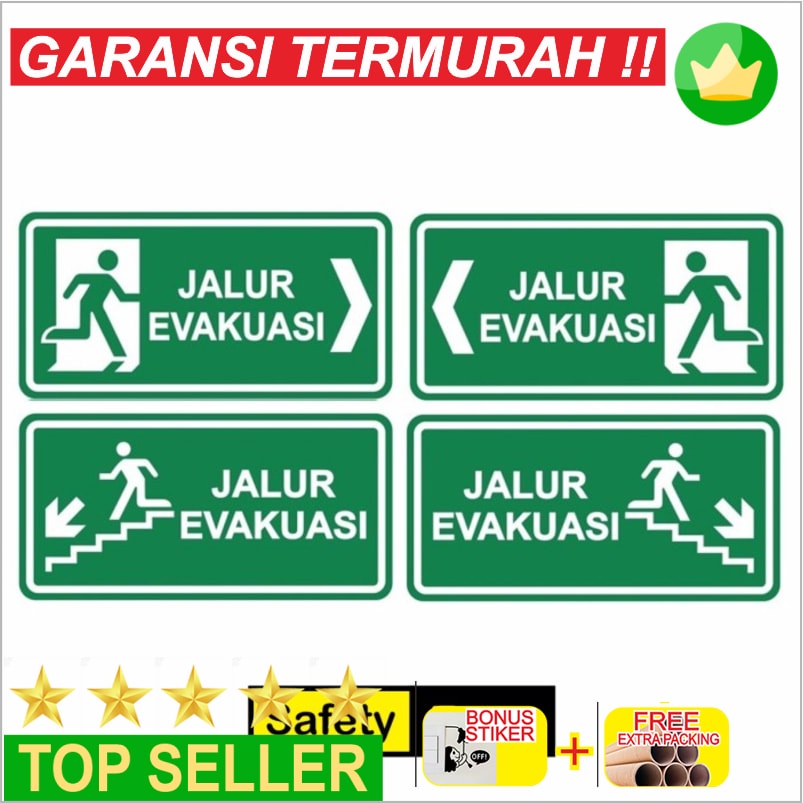 

Terlaris Rambu Sign Jalur Evakuasi 30cm x 80cm Rambu K3 Plat / Acrilik Keren