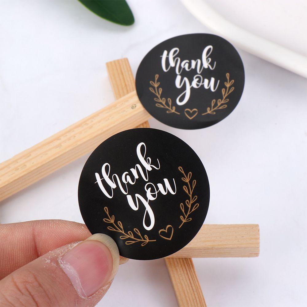 Solighter 60/120pcs Handmade Stiker DIY Bulat Perlengkapan Pesta Sealing Craft Thank You