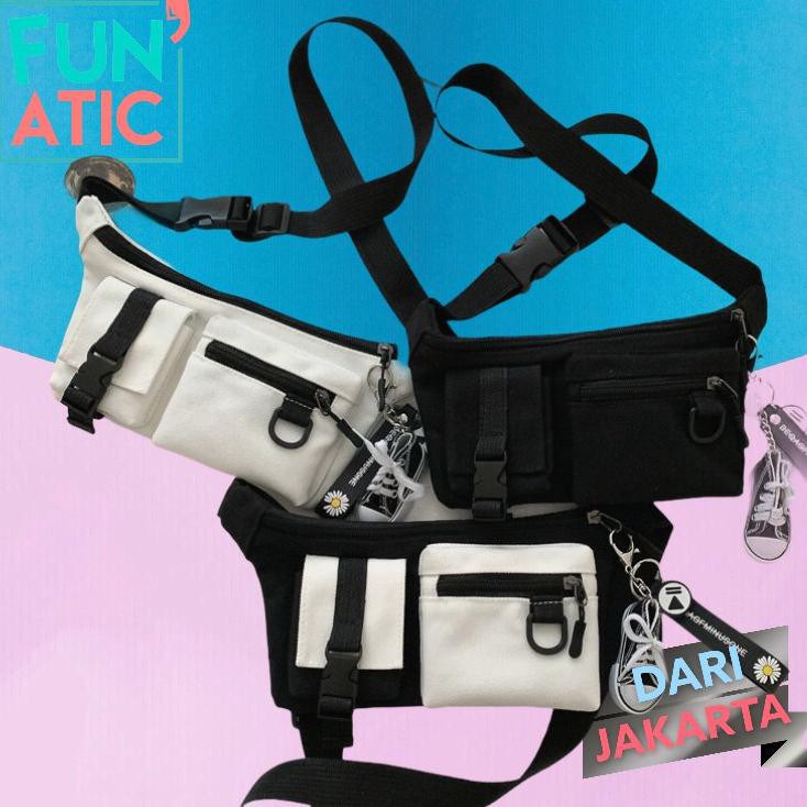 Image of FUNATIC️ SNEAKERS!! Waistbag Kanvas Free Gantungan New Model 2021 24 X 1.5 X 13cm FA954 (KODE 78) #5