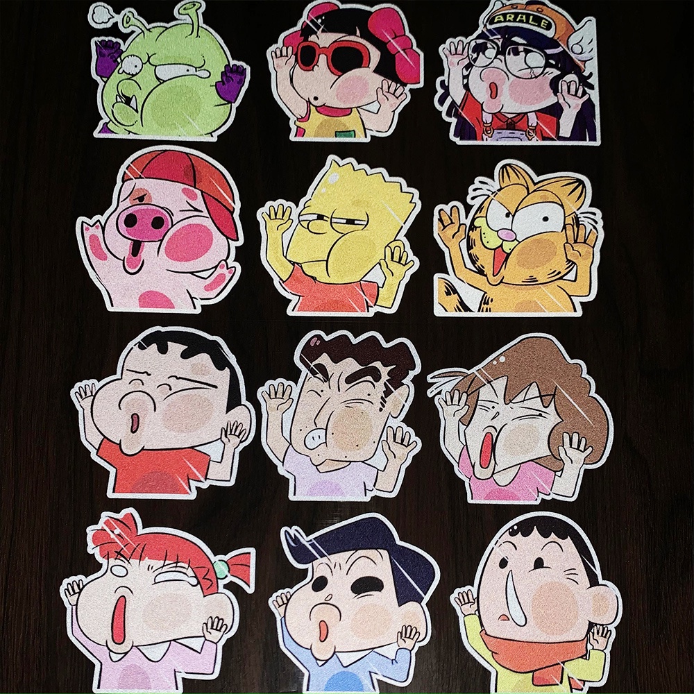 6pcs Stiker Motif Kartun Crayon Shin-chan Naruto Untuk Dekorasi Mobil / Motor