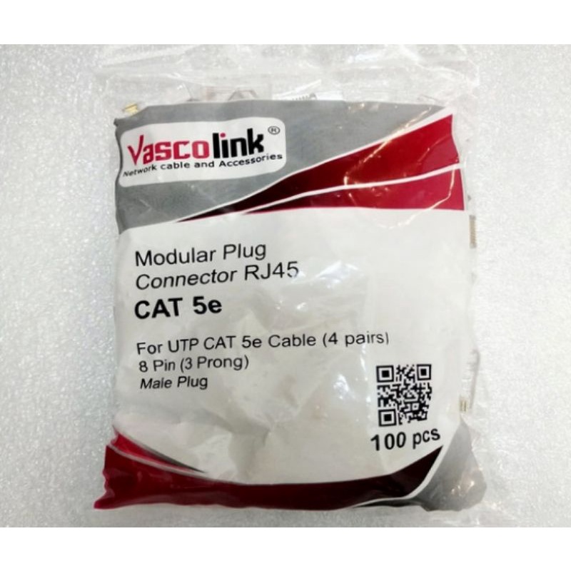 RJ45 CAT5E VASCOLINK 100PCS